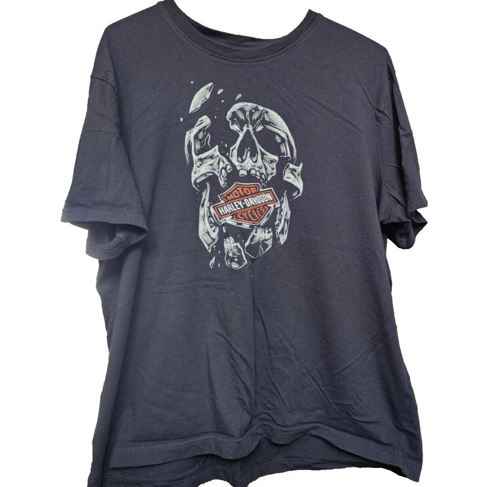 Harley-Davidson Black Shattered Skull T-Shirt XL Classic Biker